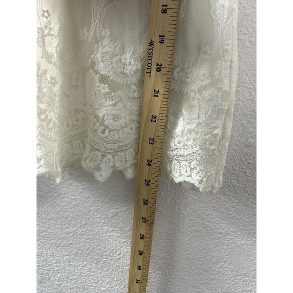 Skies Are Blue White Lace Floral Tank Top Size S Coquette Boho Frilly Whimsy - Picture 7 of 12